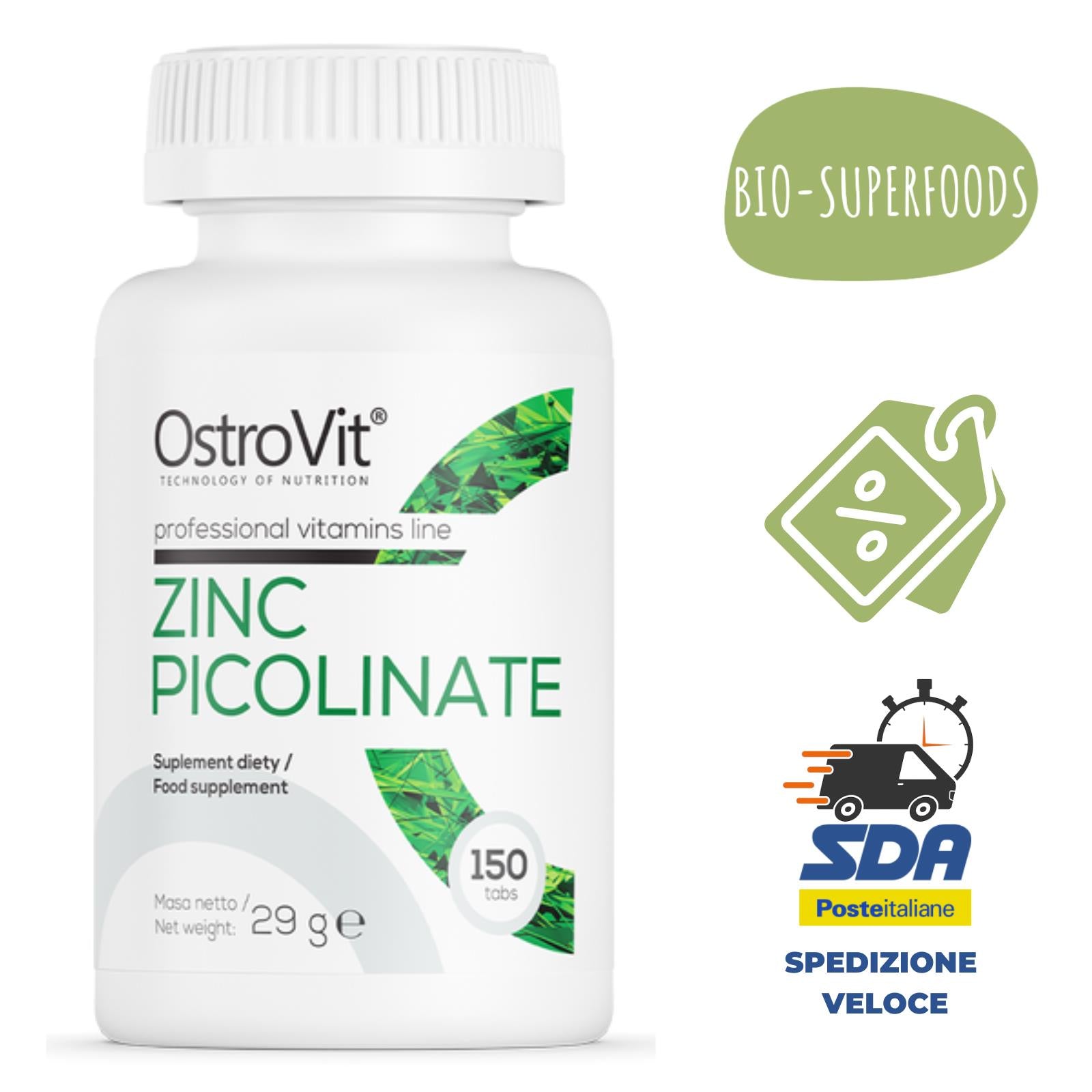 Zinco Picolinato Integratore Aiuto Capelli Pelle Unghie Fertilità Salute 150 cpr