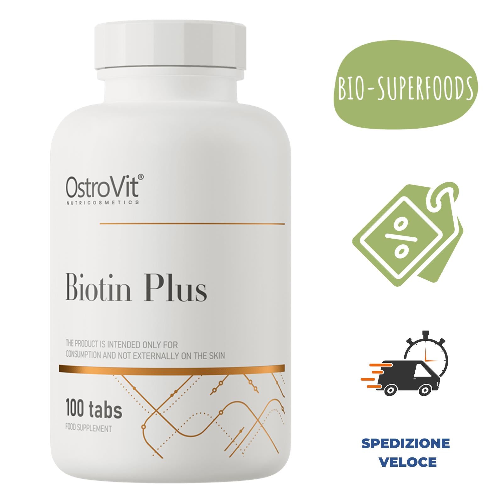 Biotina Capelli Pelle Unghie Integratore Anticaduta Crescita Veloce Vitamine 100