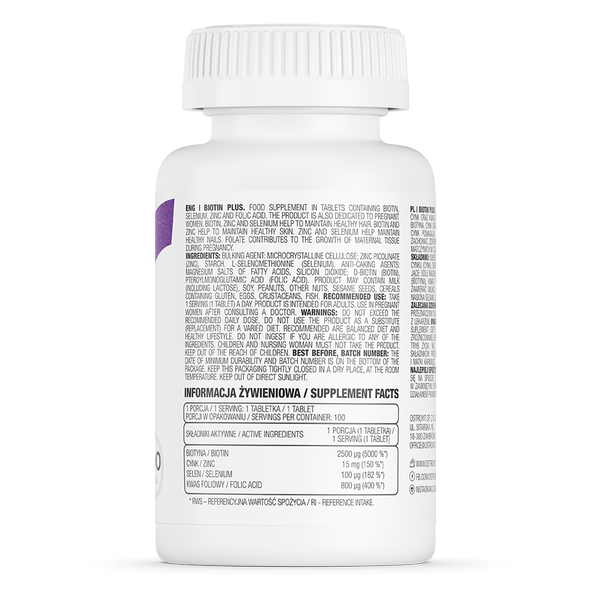 Biotina Capelli Pelle Unghie Integratore Anticaduta Crescita Veloce Vitamine 100