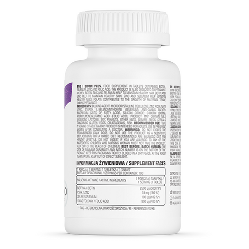 Biotina Capelli Pelle Unghie Integratore Anticaduta Crescita Veloce Vitamine 100