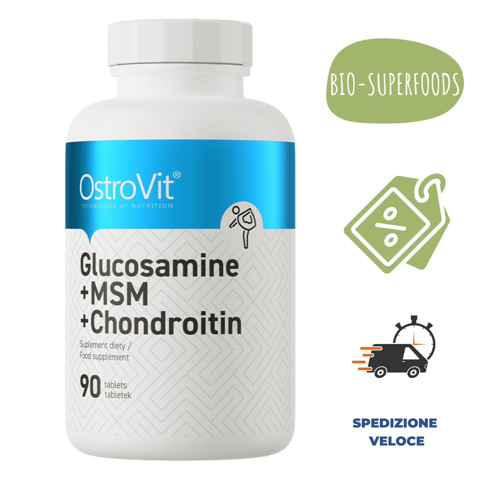 Integratore Glucosamina Condroitina Supporto Articolazioni Ossa Cartilagine 90