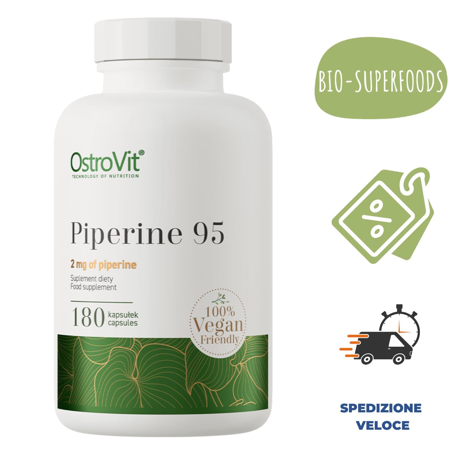 Integratore Dimagrante Piperina Controllo della Fame Brucia Grassi Capsule 180