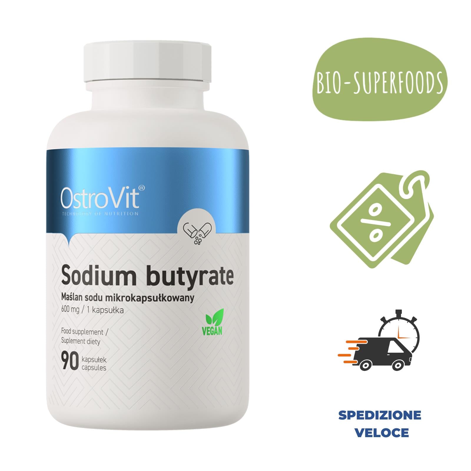 Butirrato di Sodio Puro | Integratore Digestivo | Supporto Intestinale Premium