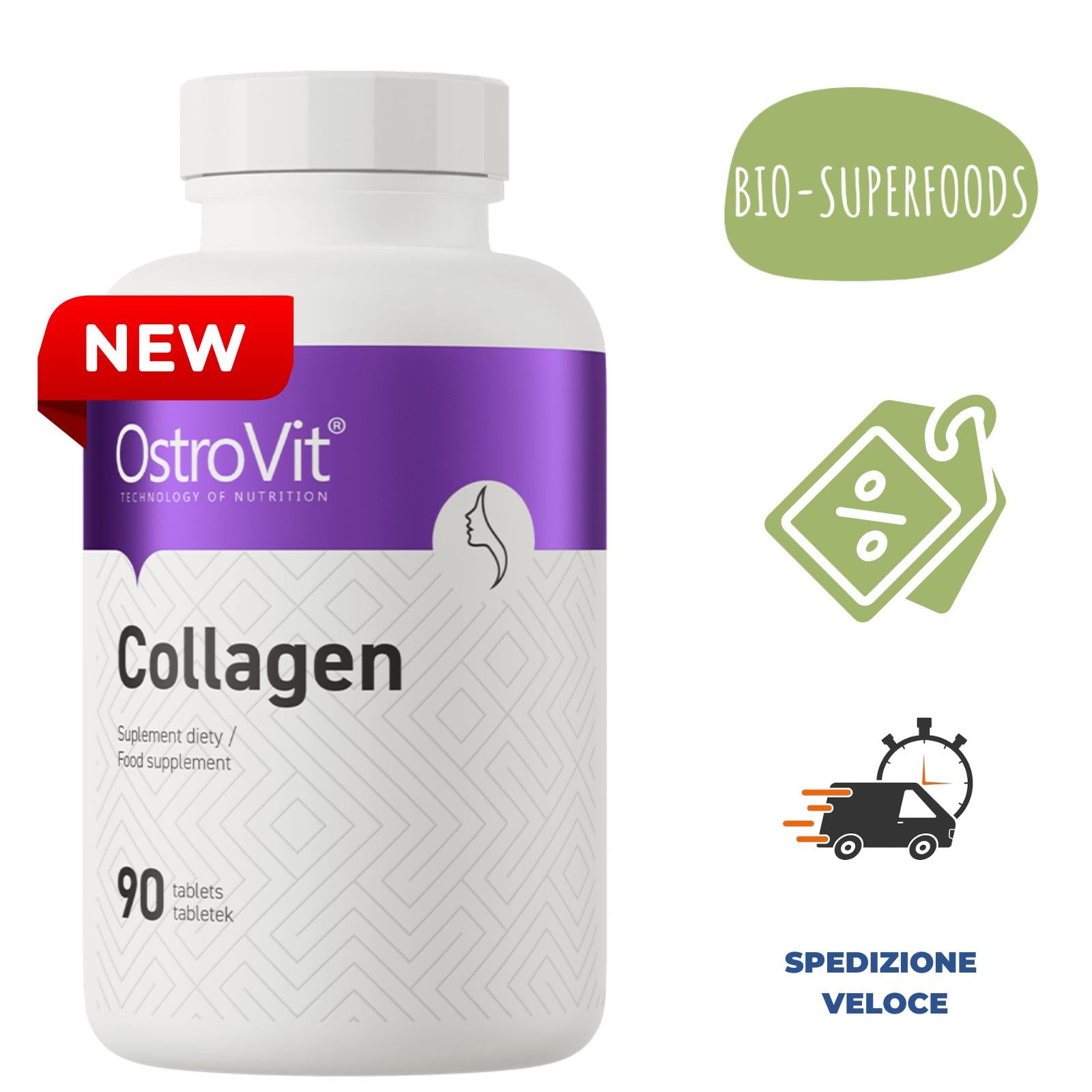 Collagene Bovino Idrolizzato Integratore Proteine Muscoli Pelle Ossa 90 cpr