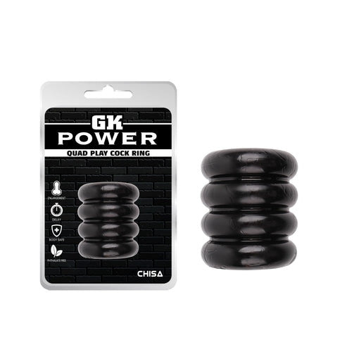 Anello fallico per pene in tpe ritardante Quad play Chisa Novelties