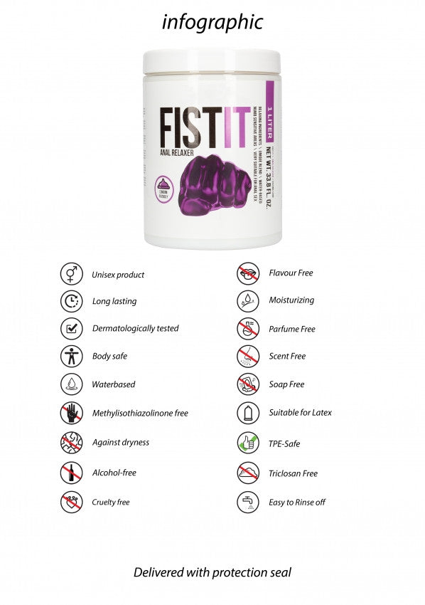 Fist It Active Gel - Lubrificante Denso a Base d'Acqua con Effetto Refresh - 1000ml