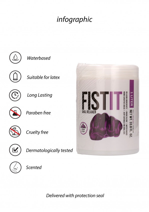 Fist It Active Gel - Lubrificante Denso a Base d'Acqua con Effetto Refresh - 1000ml