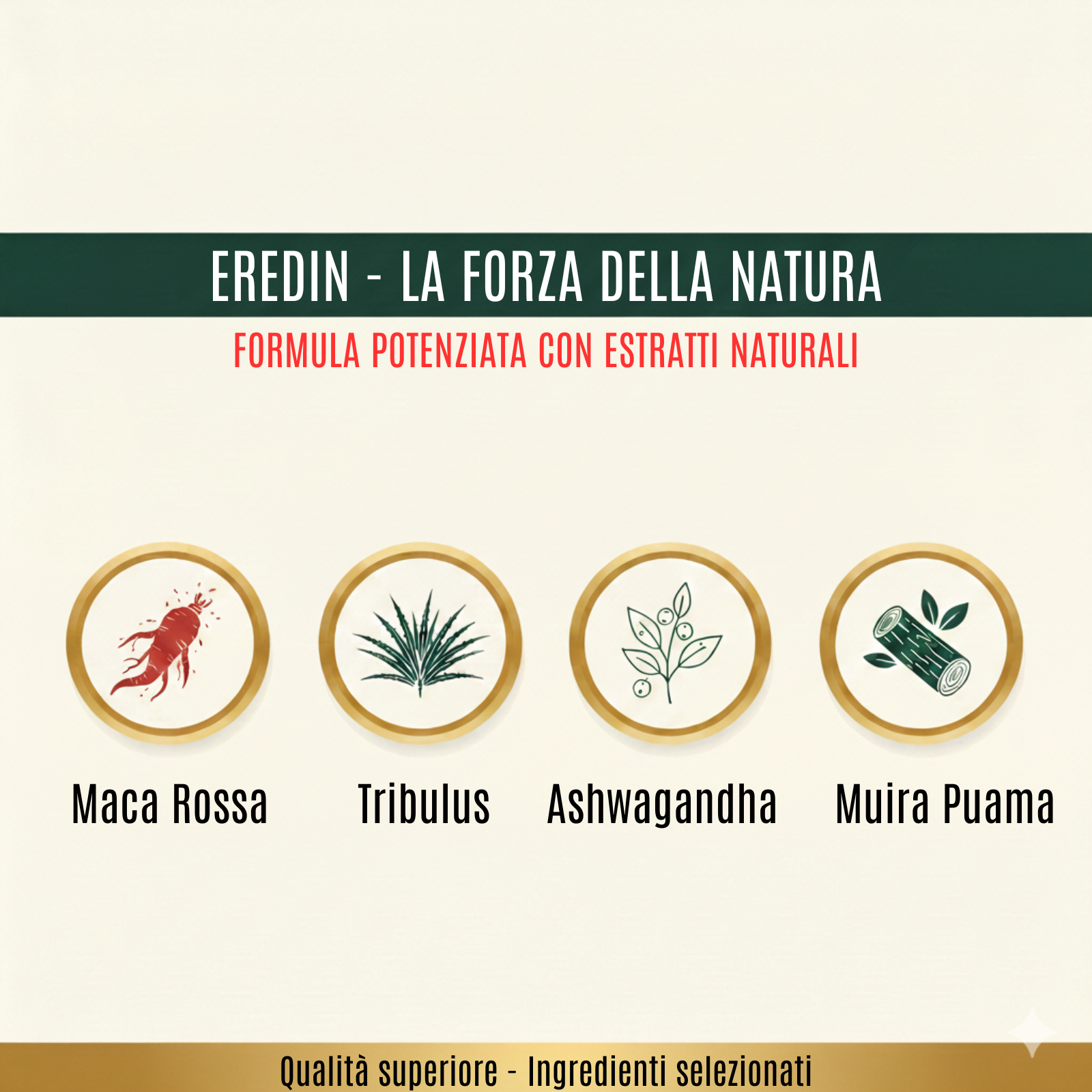 EREDIN Integratore Naturale - Vitalità e Supporto Adattogeno Uomo