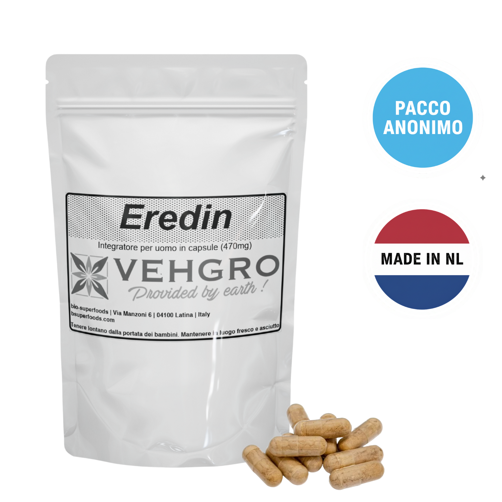 EREDIN Integratore Naturale - Vitalità e Supporto Adattogeno Uomo