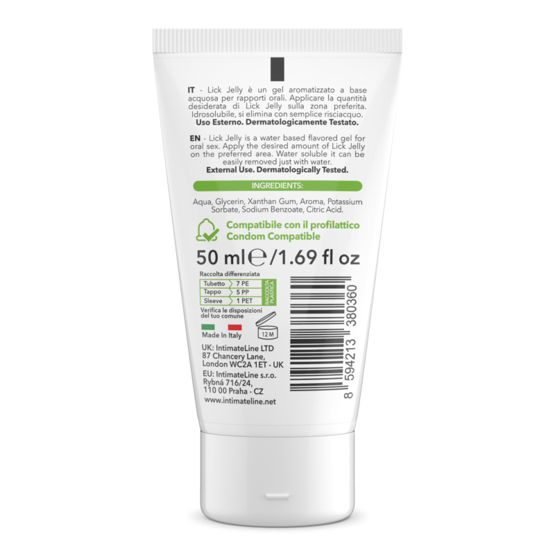 Lick Jelly Mela Verde - Lubrificante Edibile a Base Acquosa 100ml