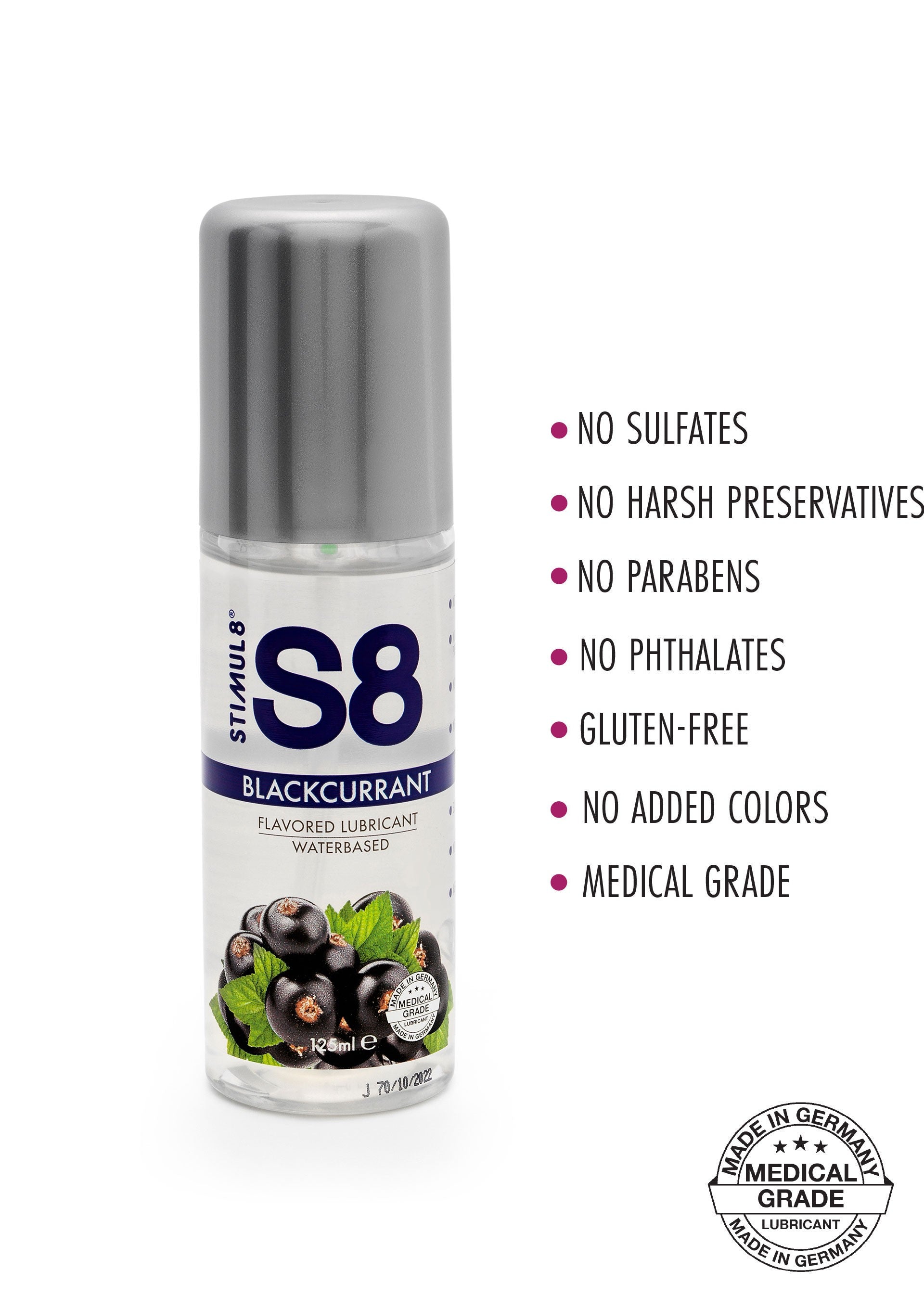 S8 Waterbase Flavored 125ml - Lubrificante Edibile Premium di Grado Medico