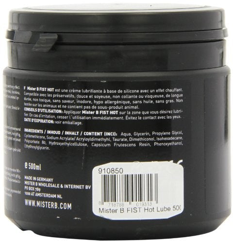 Mister B FIST HOT Lube 500ml - Gel Ibrido Extra-Forte con Effetto Riscaldante