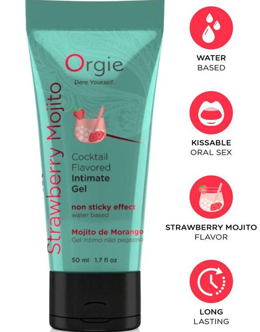 Orgie Lube Tube Strawberry Mojito 50ml - Lubrificante Baciabile Gusto Cocktail