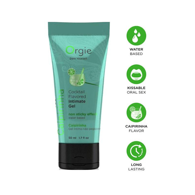 Orgie Lube Tube Caipirinha 50ml - Lubrificante Baciabile Gusto Cocktail