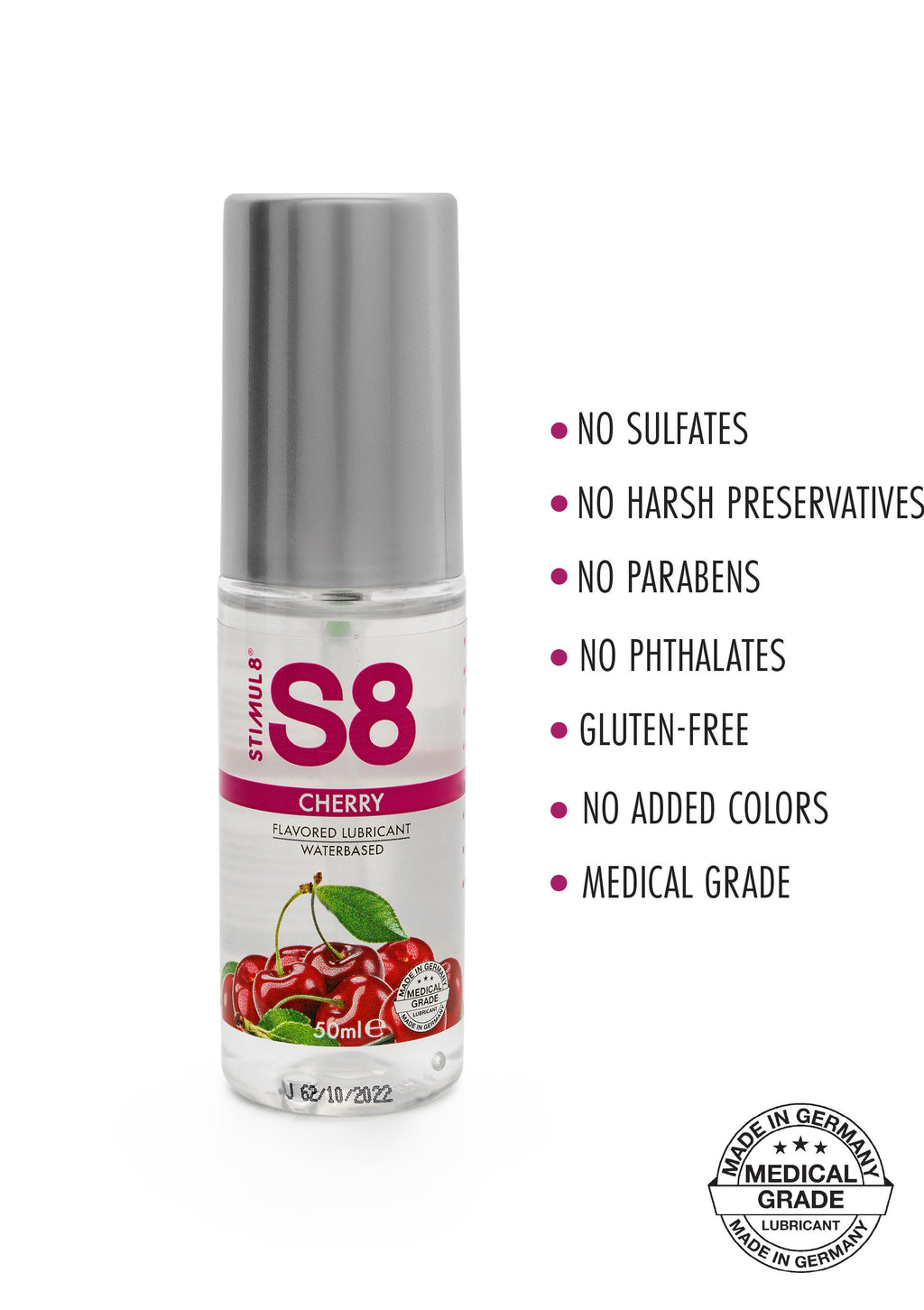 S8 Flavored Lube Ciliegia 50ml - Lubrificante Medico a Base Acquosa