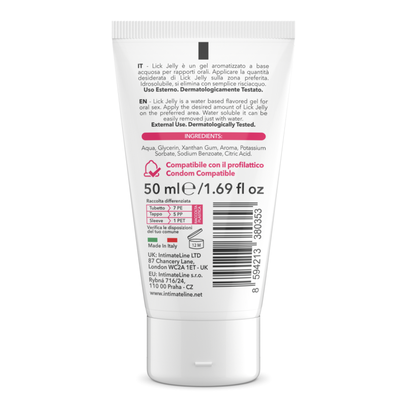 Lick Jelly Cherry - Lubrificante Edibile alla Ciliegia a Base Acquosa 100ml