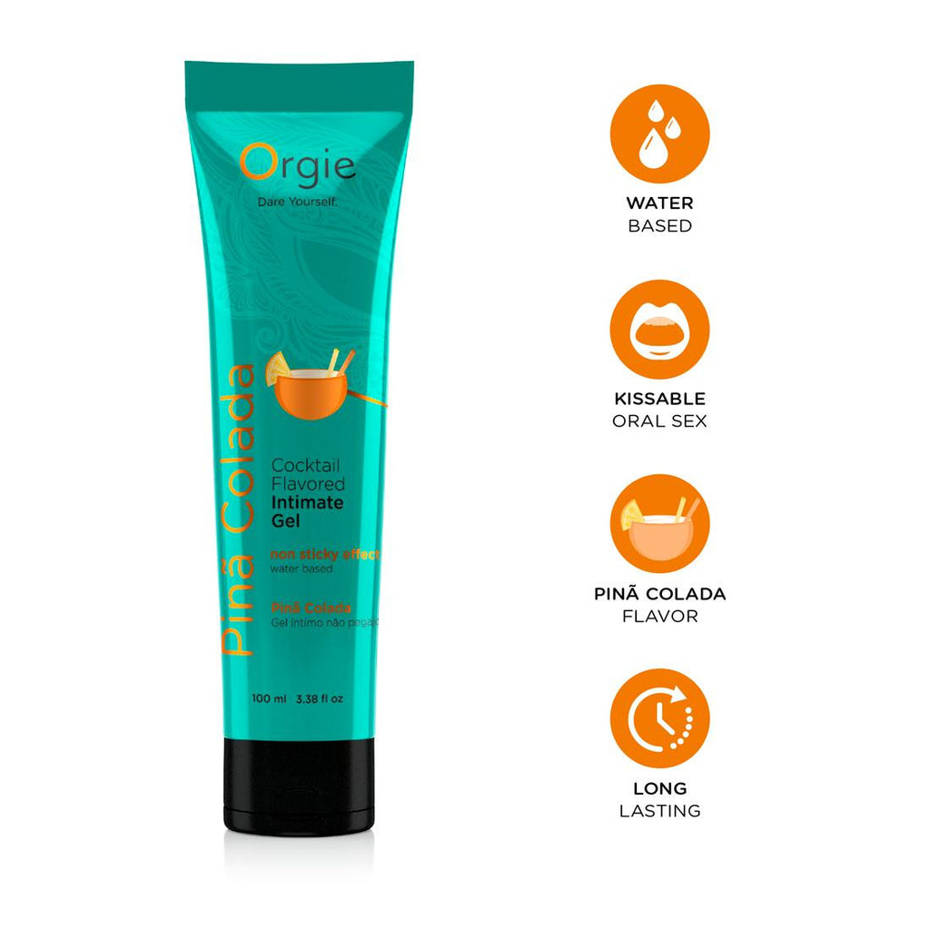 Orgie Lube Tube Piña Colada 100ml - Lubrificante Baciabile Gusto Cocktail