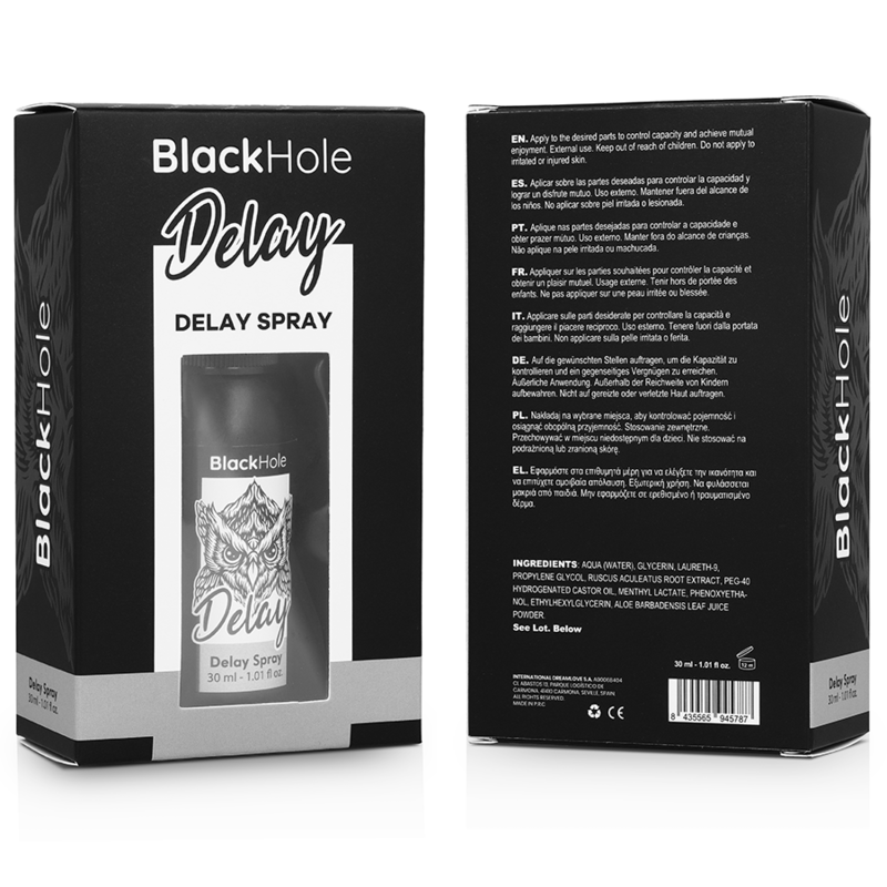 Black Hole Delay Spray 30ml - Spray Intimo per il Controllo e la Durata