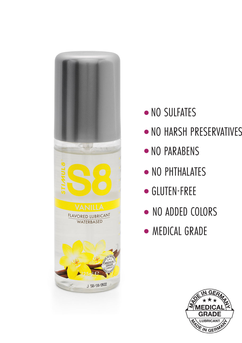 S8 Waterbase Flavored 125ml - Lubrificante Edibile di Grado Medico