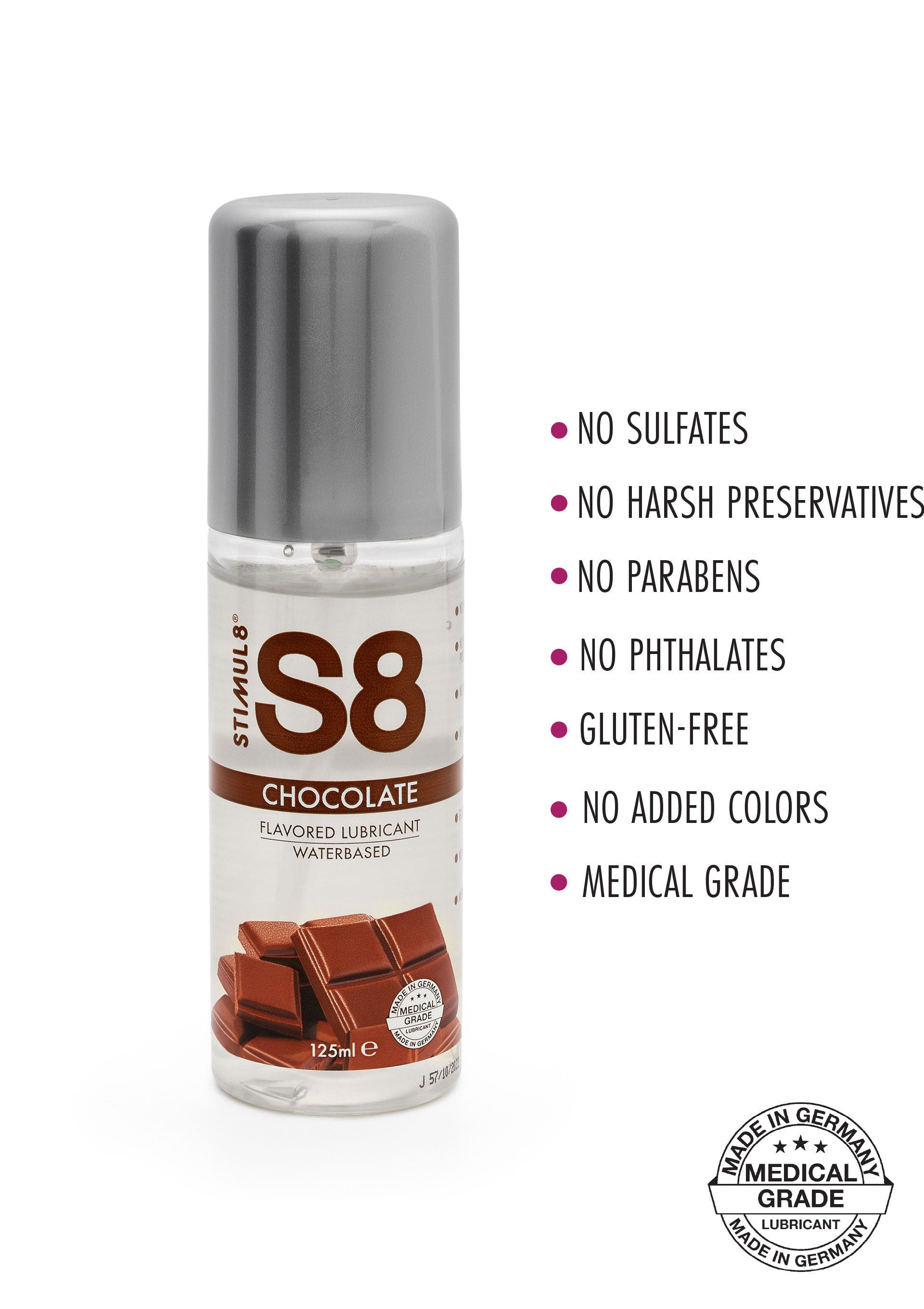 S8 Flavored Lube Cioccolato 125ml - Lubrificante Bio-Friendly Grado Medico