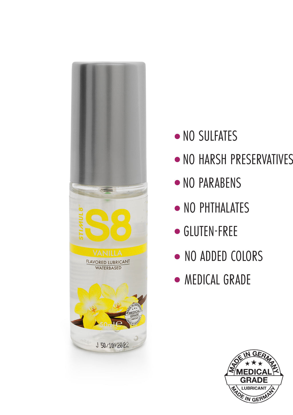 S8 Flavored Lube Vaniglia 50ml - Lubrificante Medico a Base Acquosa