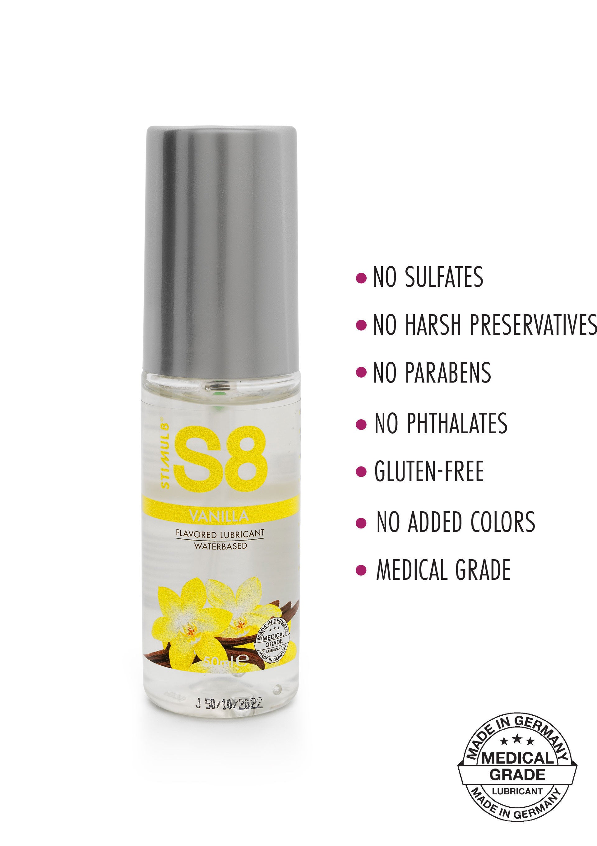 S8 Flavored Lube Vaniglia 50ml - Lubrificante Medico a Base Acquosa