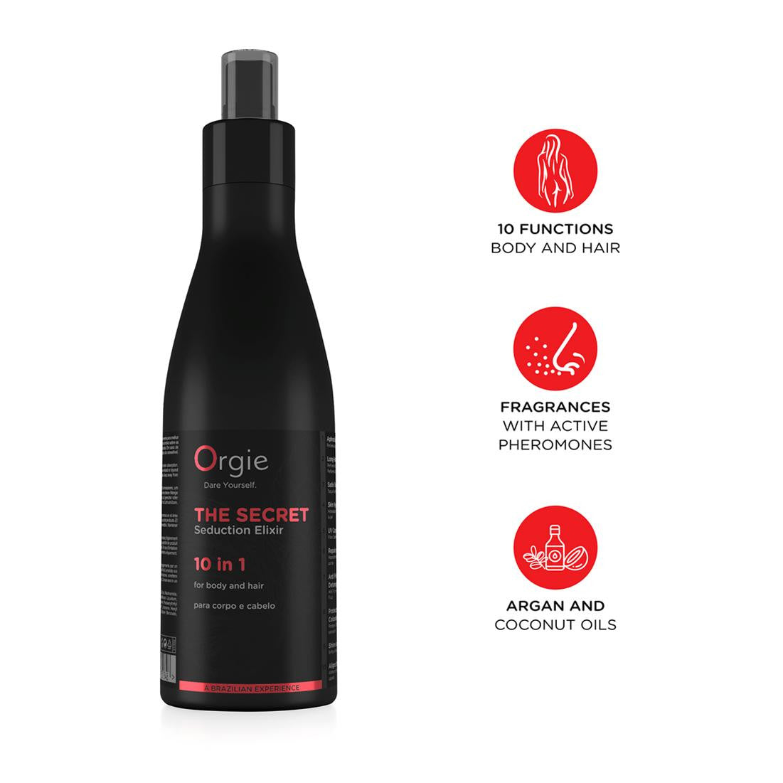 Elisir di Seduzione Segreto 10 in 1 - Lozione Spray Feromoni Corpo e Capelli